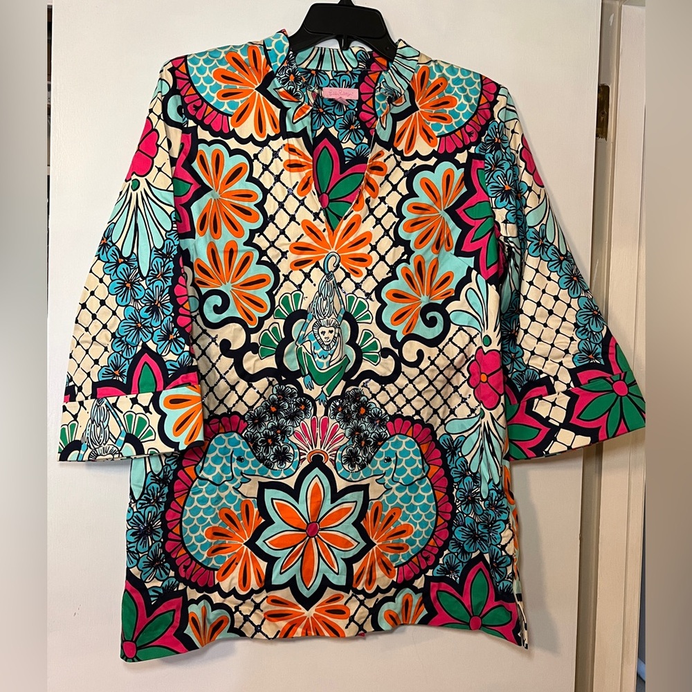 RARE Lilly Pulitzer Lilly Palooza Newbury Tunic Size XL EUC Sequins